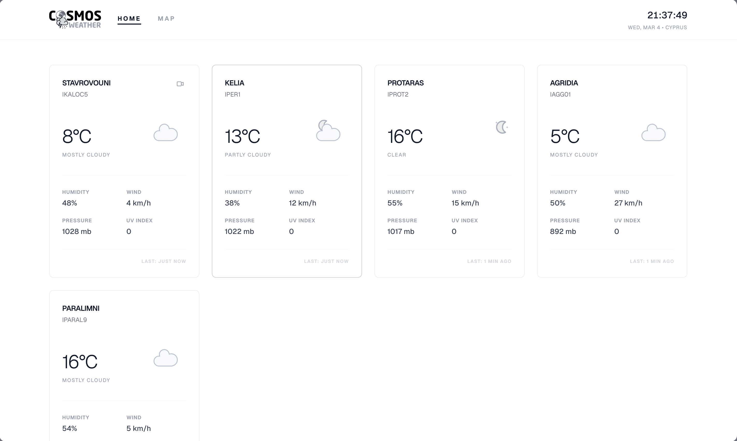 CosmosWeather Interface